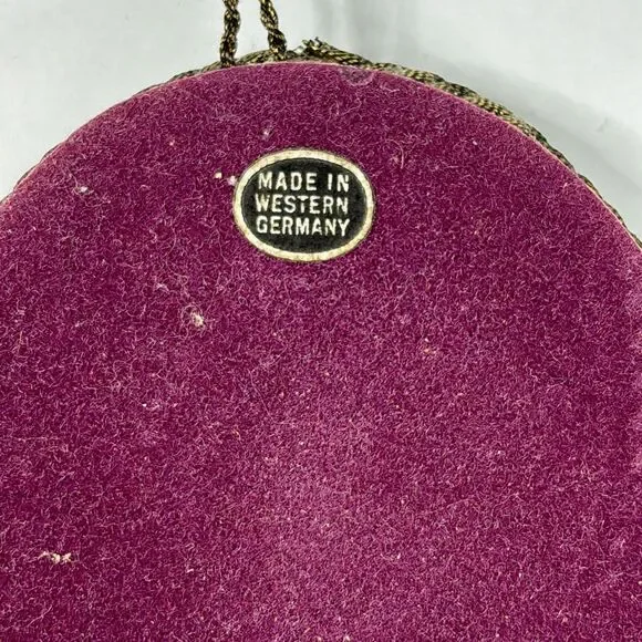 Vintage Silk Christmas Ornament West German Holiday Vintage Shabby Decor - Picture 3 of 5